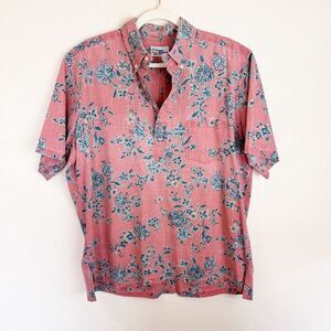 Reyn Spooner quarter Button Down Aloha Hawaii Tropical Shirt Red Large Vacation